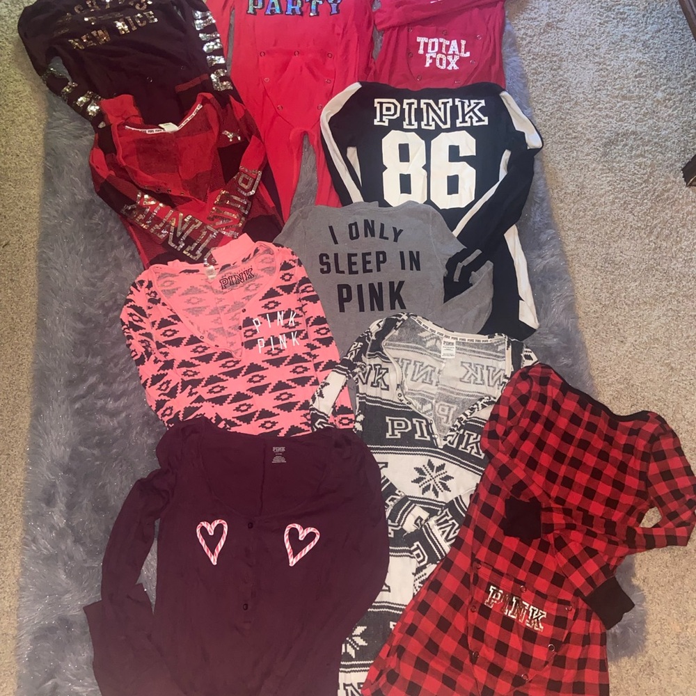 VS PINK ONESIE thermal pajamas bundle - Picture 6 of 7